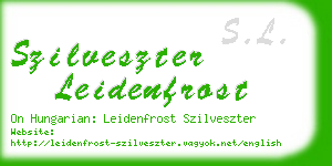 szilveszter leidenfrost business card